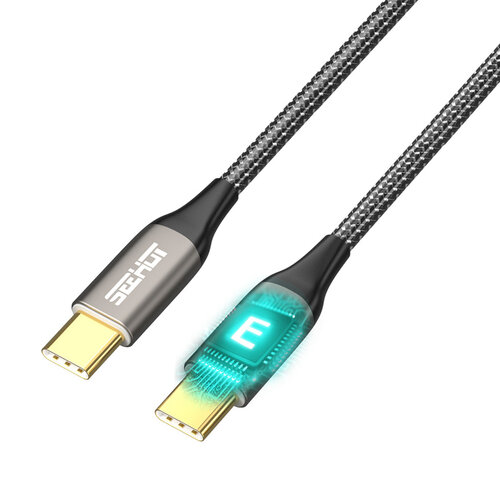 【SEEHOT】USB-C to C 100W PD鋁合金充電傳輸線1.5M(黑)（SC-CC913K）