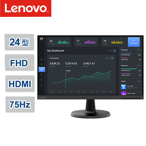 Lenovo D24-40 23.8吋 顯示器