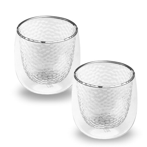 【SADOMAIN 仙德曼】雙層玻璃錘紋威士忌杯 250ml-2入組