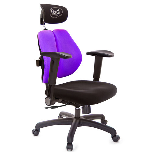 GXG 雙軸枕 雙背電腦椅(摺疊滑面扶手) TW-2604 EA1J