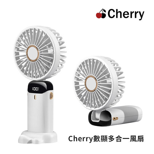 【Cherry】數顯多合一 USB (掛脖/手持/桌面/手機支架/風扇)
