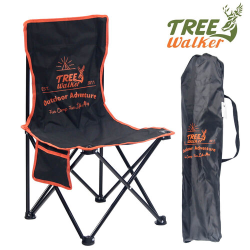 TreeWalker 摺疊露營烤肉椅 - 黑橘