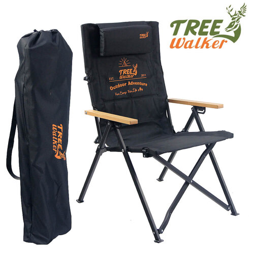 TreeWalker 可調背折疊椅(椅背可調角度休閒椅、露營椅) -黑