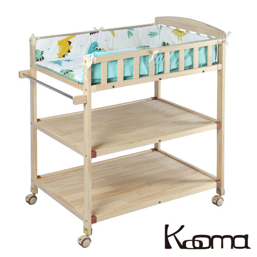 Kooma 嬰兒實木尿布台置物架(附棉墊、桿子) - 恐龍