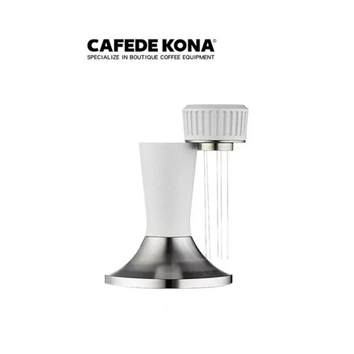 CAFEDE KONA 二合一布粉針 + 咖啡壓粉器(58mm) ) - 白
