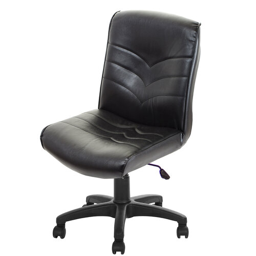 GXG 短背皮面 無扶手電腦椅 (可後躺/塑膠腳) TW-1008 EK