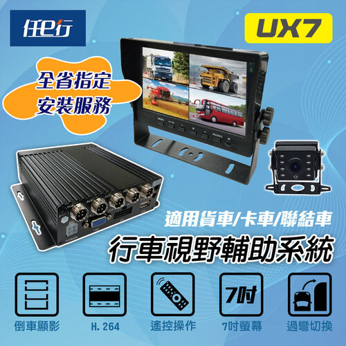 【任e行】UX7 環景四鏡頭 1080P 行車紀錄器 行車視野輔助器(贈64G記憶卡)