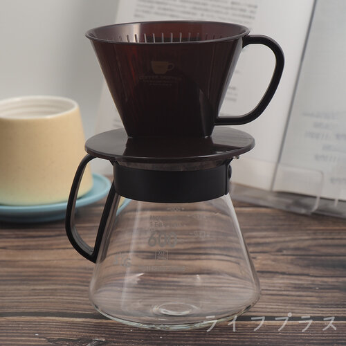 日本製NAKAYA扇形咖啡濾杯-2~4人X1+咖啡壺-600mlX1