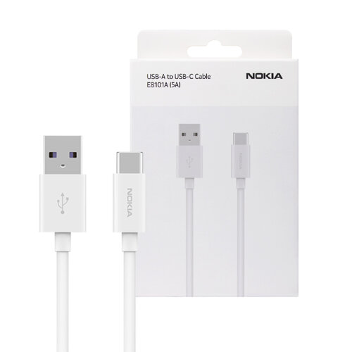 NOKIA 原廠 5A USB to Type C 閃充傳輸線 E8101A - 白(盒裝)