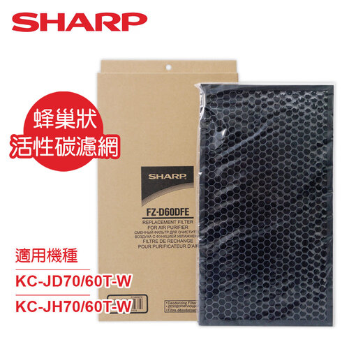 【SHARP夏普】KC-JD70/60T-W專用蜂巢狀活性碳濾網 FZ-D60DFE