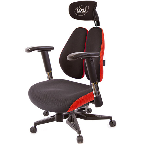 GXG 雙軸枕 DUO KING 記憶棉工學椅(電競腳/2D滑面金屬手) TW-3608 KGA6