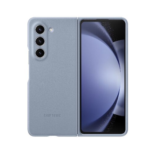 SAMSUNG Galaxy Z Fold5 原廠純素皮革保護殼 (EF-VF946P)-冰霧藍
