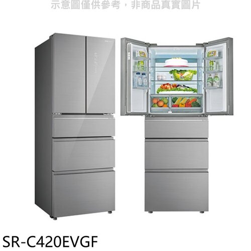 SANLUX台灣三洋 420公升五門變頻冰箱【SR-C420EVGF】
