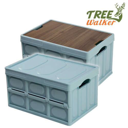TreeWalker 輕便折疊收納箱(附防水袋與木板)-兩色可選