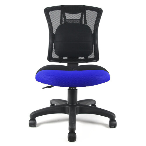 DR. AIR 人體工學氣墊腰靠椅墊透氣辦公網椅-藍黑