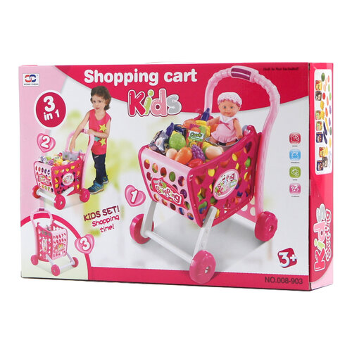 寶盟 三合一兒童助步購物車(內含商品玩具)
