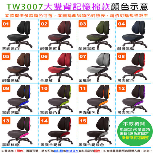 GXG 記憶棉 DUO KING 雙背工學椅(2D升降手) TW-3007 E2