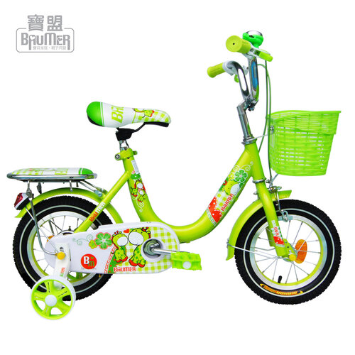 寶盟BAUMER 12吋親子鹿腳踏車(淡綠)