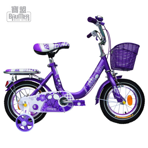 寶盟BAUMER 12吋親子鹿腳踏車(紫羅蘭)