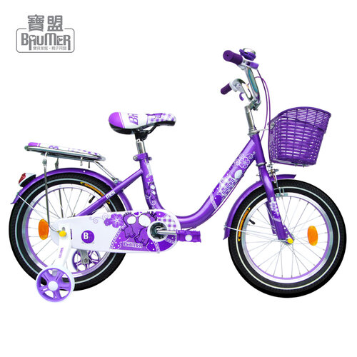 寶盟BAUMER 16吋親子鹿腳踏車(紫羅蘭)