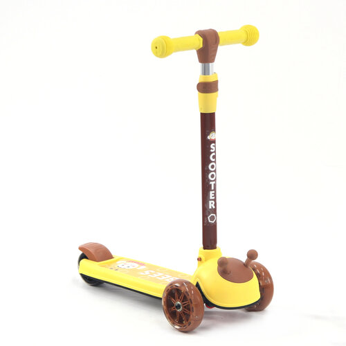 卡哇伊動物造型炫光滑板車-蜜蜂黃