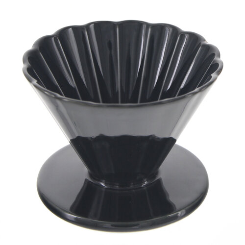 日本製 美濃燒小兵窯陶瓷濾杯02-黑色