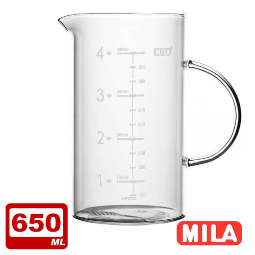 MILA 咖啡玻璃量杯650ml-兩入組