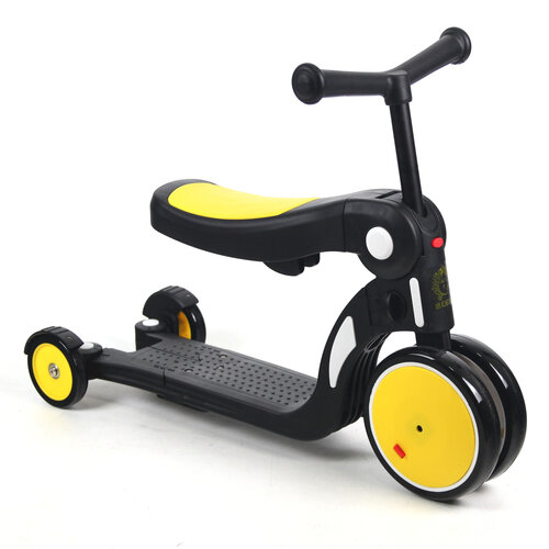 BabyBabe 三合一平衡三輪車(平衡車、滑步車)-黃色