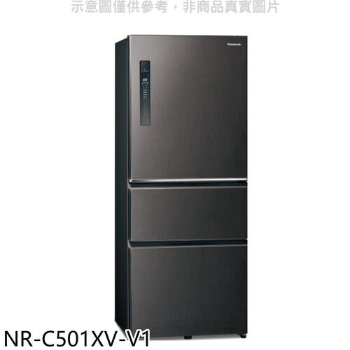 Panasonic國際牌 500公升三門變頻絲紋黑冰箱(含標準安裝)【NR-C501XV-V1】
