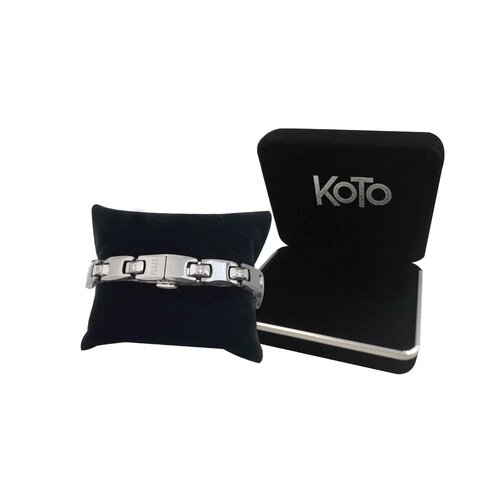 KOTO原廠外銷歐洲品牌KENTA 鎢鋼鑲鑽鍺磁健康手鍊 細版女款1入 蝴蝶扣限量款(高級絨盒精裝)