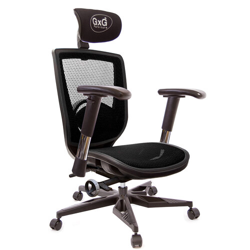 GXG 高背全網 電腦椅 (電競腳/2D滑面金屬扶手) TW-83F6 KGA6