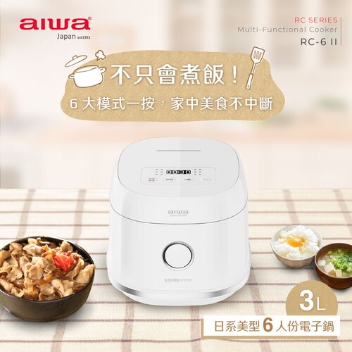 【AIWA 愛華】3L 微電腦多功能13項全自動料理電子鍋 RC-6 II