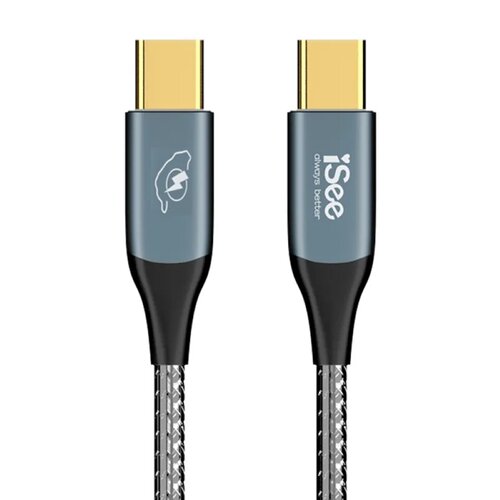 iSee USB-C to C 45W PD鋁合金充電傳輸線2.5M-灰 IC-CC828G