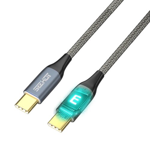 SEEHOT USB-C to C 100W PD鋁合金充電傳輸線2.5M(灰) SC-CC914G