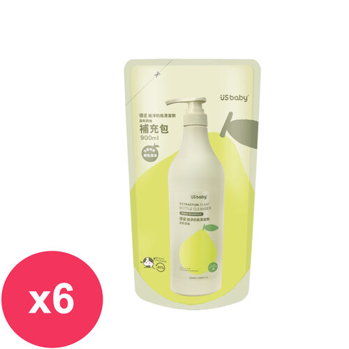 優生 植淨清新西柚奶瓶清潔劑補充包900mlX6包