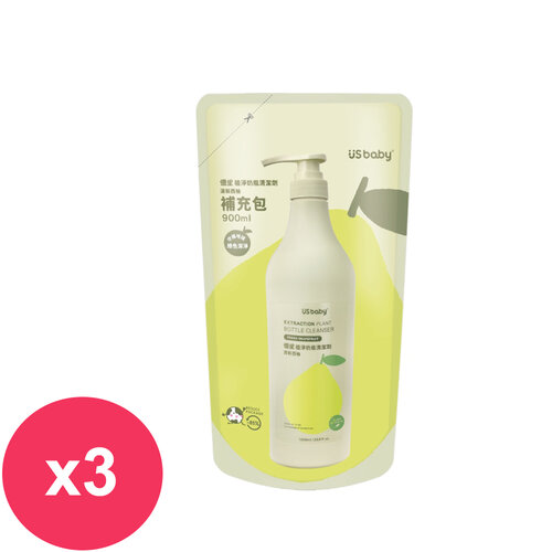 優生 植淨清新西柚奶瓶清潔劑補充包900mlX3包
