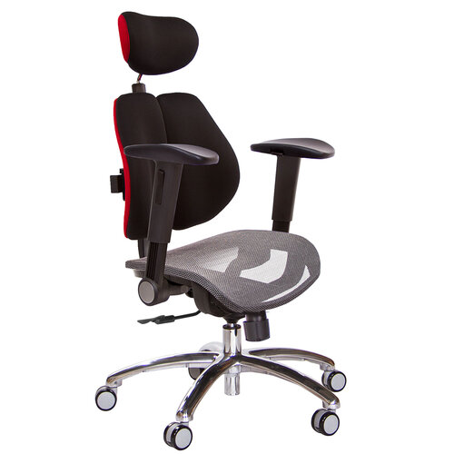 GXG 高雙背網座 電腦椅(鋁腳/摺疊滑面扶手) TW-2804 LUA1J