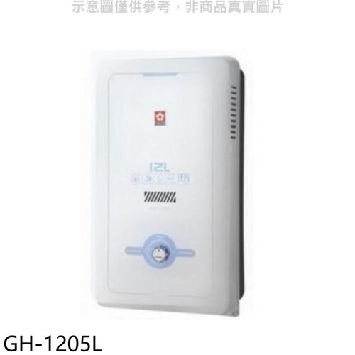 櫻花 櫻花12公升RF式NG1熱水器水盤式 天然氣(全省安裝)【GH-1205N】