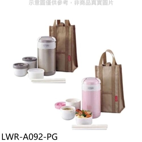 虎牌 日本製造附提袋+筷子便當盒PG粉色.【LWR-A092-PG】