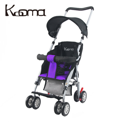 KOOMA 新款超輕巧輕便推車(椅背可調)附置物籃及雨罩-紫