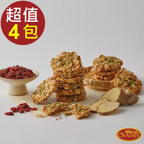 【超比食品】纖女系燕麥脆片-海苔麻油雞風味(100g)4入