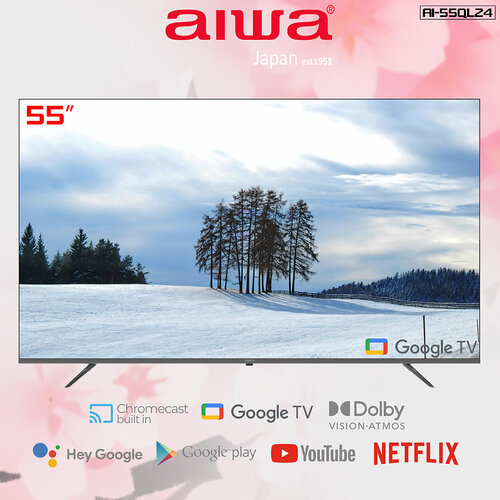 【Aiwa 日本愛華】55吋4K HDR Google TV QLED量子點智慧聯網液晶顯示器-55QL24