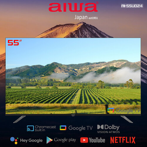 【Aiwa 日本愛華】55吋4K HDR Google TV 智慧聯網液晶顯示器-55UD24 (含安裝)