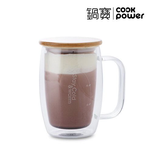【CookPower鍋寶】雙層耐熱玻璃杯 400ml