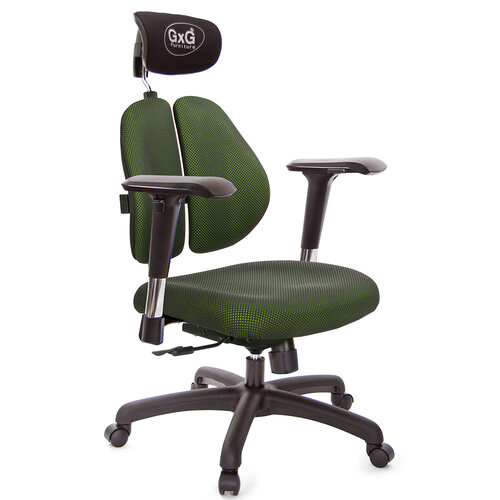 GXG 雙軸枕 雙背電腦椅(2D滑面金屬扶手) TW-2604 EA6