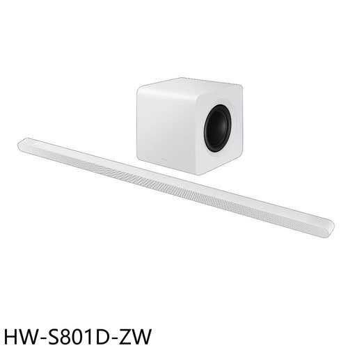 三星 3.1.2聲道全景聲微型劇院SoundBar白色音響(7-11商品卡2300元)【HW-S801D-ZW】