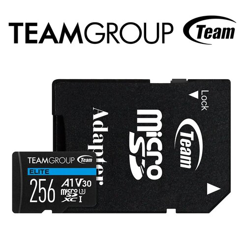 Team 十銓 Elite Micro SDXC 256G UHS-I U3 V30 4K 記憶卡 (附轉卡)