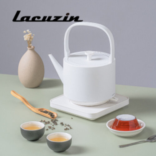 【Lacuzin】鑄鐵風溫控泡茶快煮壺 - 珍珠白