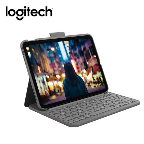 【Logitech 羅技】Slim Folio 輕薄鍵盤保護套 - iPad 10代專用