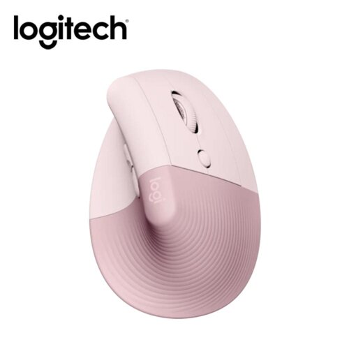 【Logitech 羅技】LIFT 人體工學垂直滑鼠-玫瑰粉
